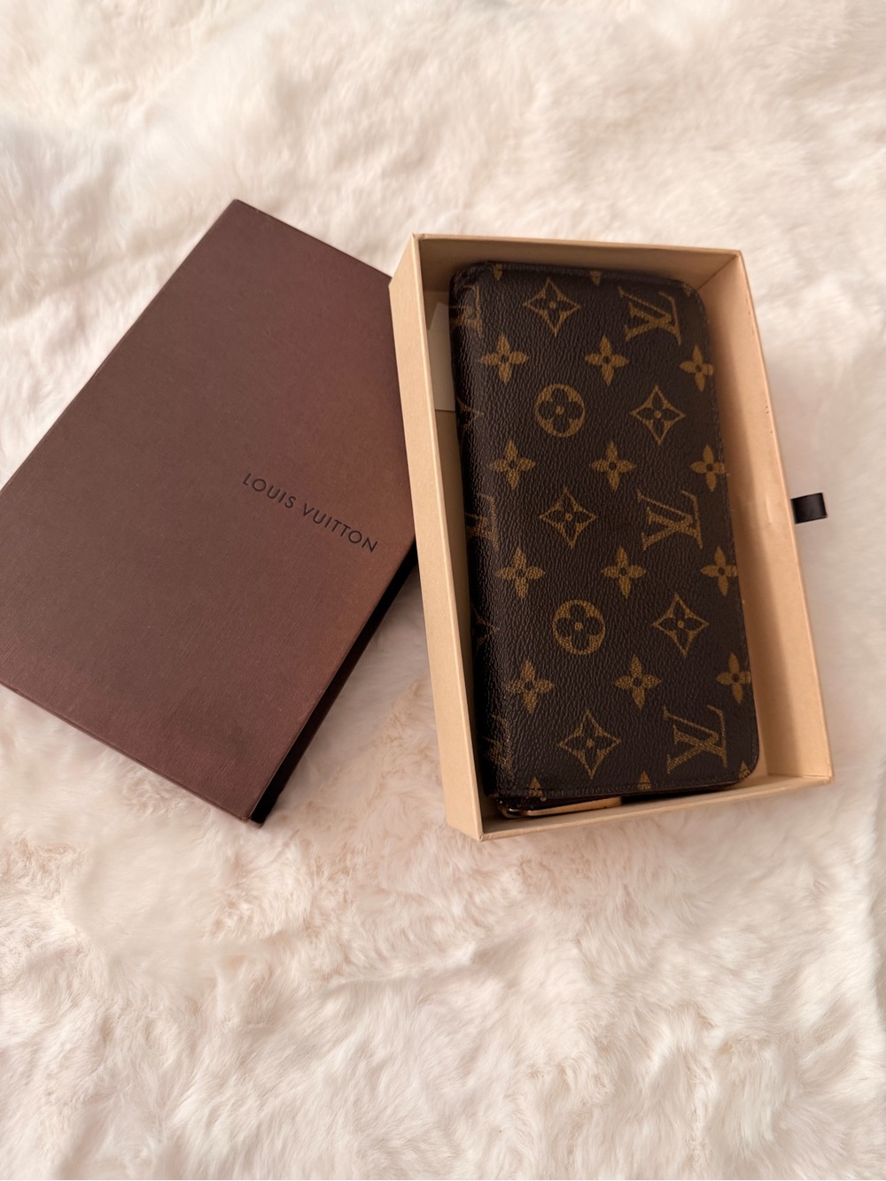 Louis Vuitton Monogram Canvas Zip-Around Wallet in Brown